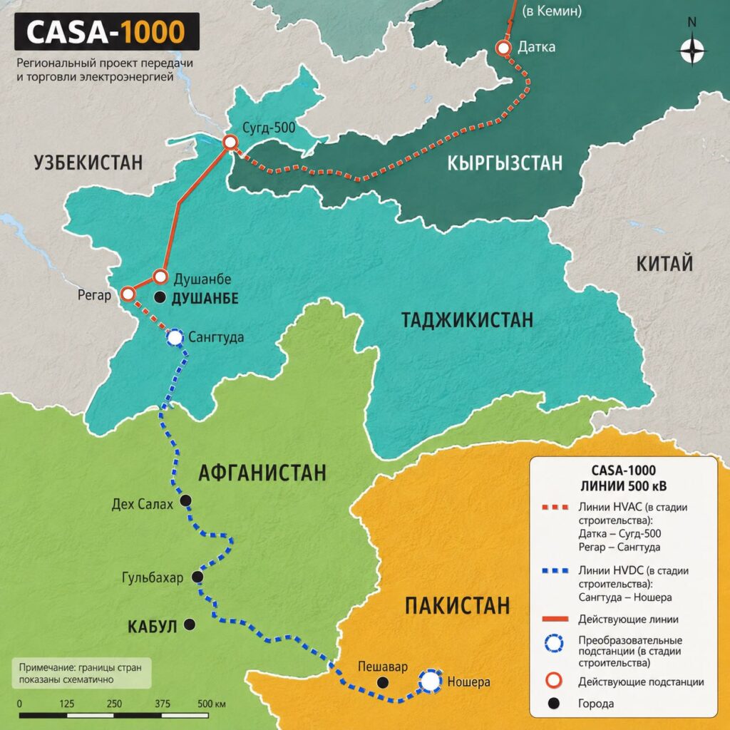 Таджикистан наметил запустить коммерческие поставки по ЛЭП CASA-1000 в 2027 году