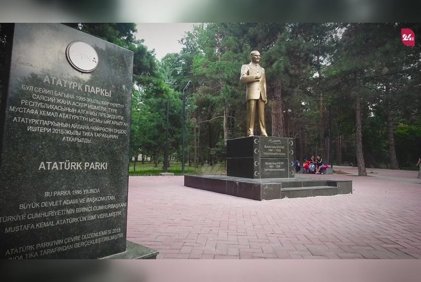 В парке имени Ататюрка в Бишкеке остаются последние штрихи перед открытием