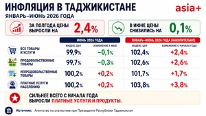 Инфляция в Таджикистане за полгода составила 2,4%: что стало дороже, а что подешевело
