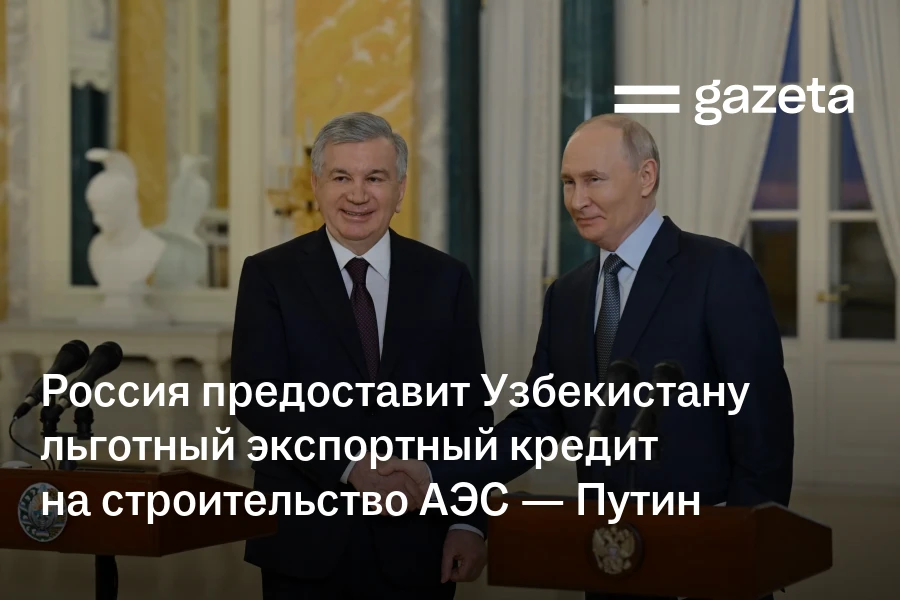 Россия предоставит Узбекистану льготный экспортный кредит на строительство АЭС — Путин