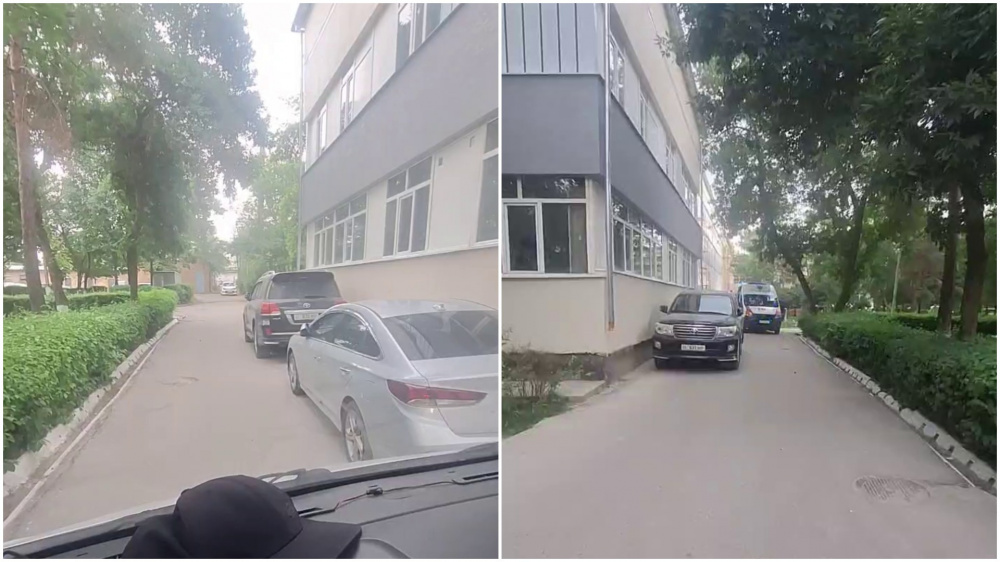 В Бишкеке скорая не смогла проехать из-за припаркованных машин у 4-й горбольницы (видео)