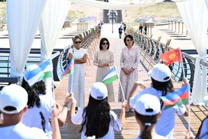 First Ladies of three countries visit Altyn Balalyk Center in Issyk-Kul region