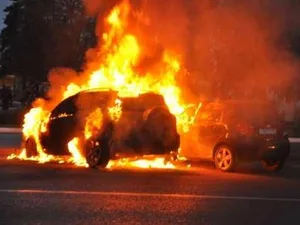 В Баку сгорел Hyundai