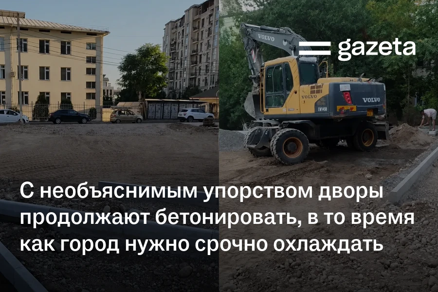 С необъяснимым упорством дворы продолжают бетонировать, в то время как город нужно срочно охлаждать
