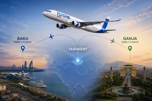 FLYONE Asia приступила к выполнению регулярных авиарейсов из Ташкента в Баку и Гянджу