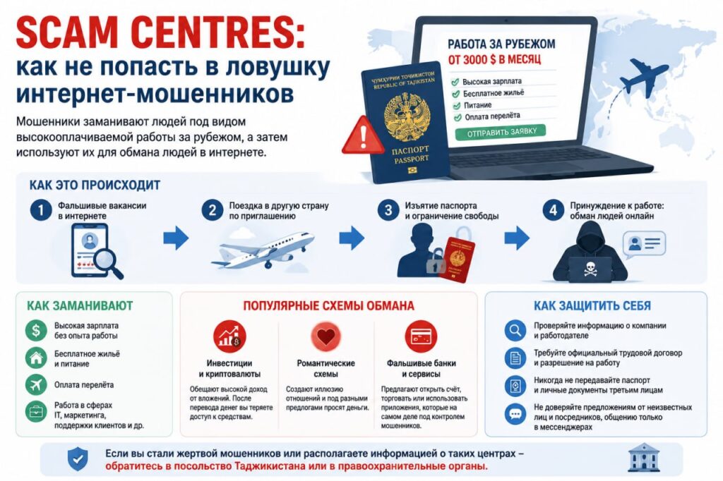 Таджикистанцев предупредили о Scam centres: как работают центры интернет-мошенников и почему они опасны